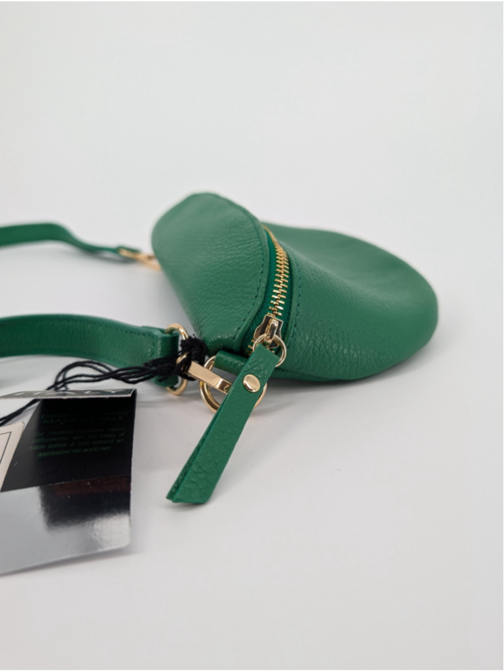 NWT Viola Castellani Green Italian Leather Belt Bag Fanny Pack Crossbody - Picture 2 of 13